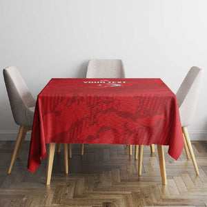 Custom Tunisia Football Tablecloth 2026 Eagles of Carthage Red Grunge - African Pride