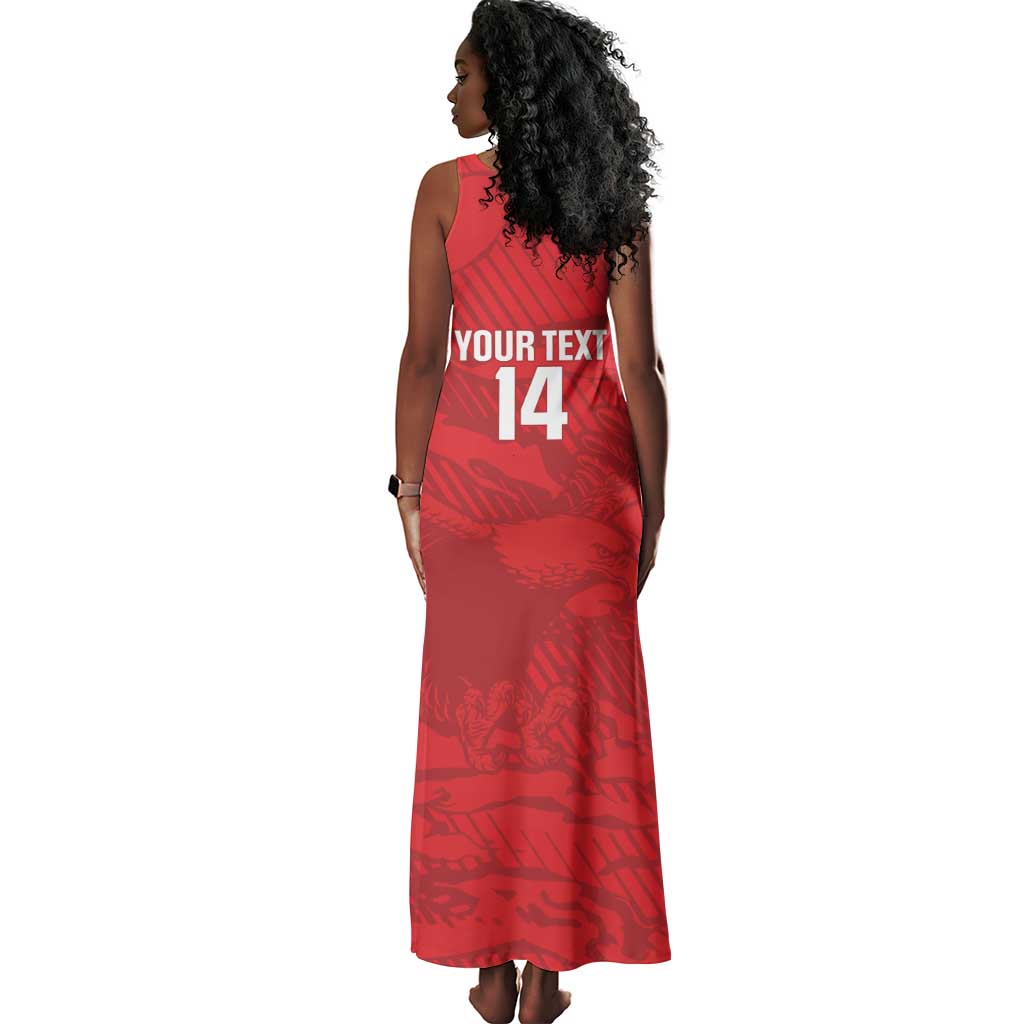 Custom Tunisia Football Tank Maxi Dress 2026 Eagles of Carthage Red Grunge - African Pride
