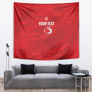 Custom Tunisia Football Tapestry 2026 Eagles of Carthage Red Grunge - African Pride