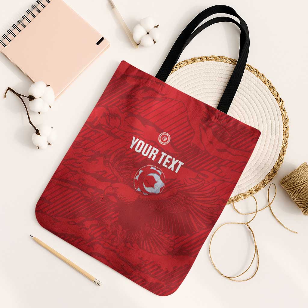 Custom Tunisia Football Tote Bag 2026 Eagles of Carthage Red Grunge - African Pride