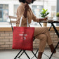 Custom Tunisia Football Tote Bag 2026 Eagles of Carthage Red Grunge - African Pride