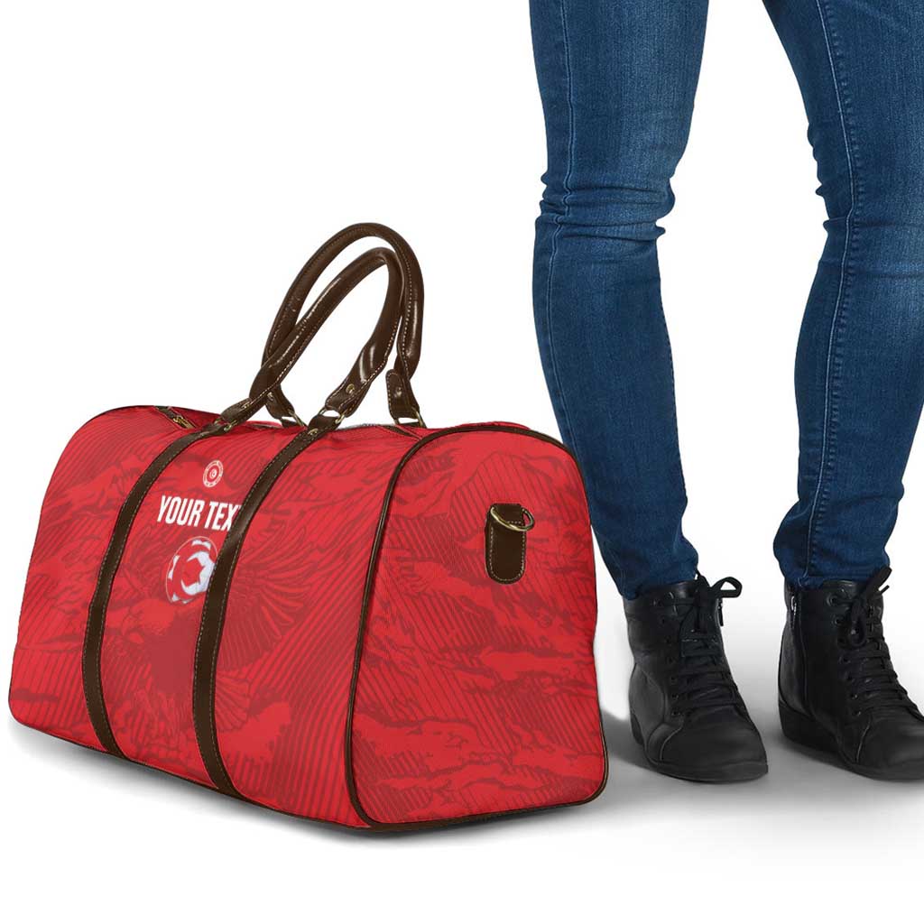 Custom Tunisia Football Travel Bag 2026 Eagles of Carthage Red Grunge - African Pride