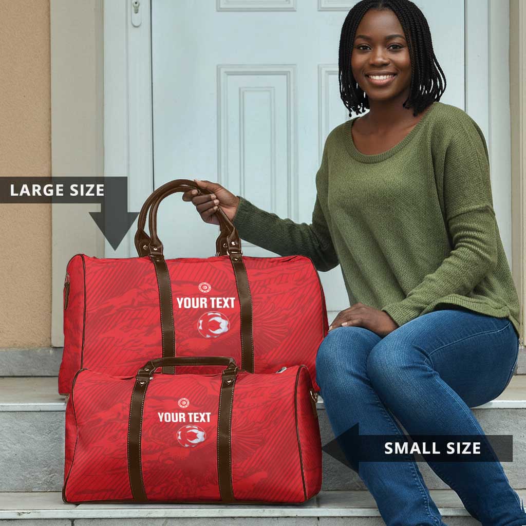Custom Tunisia Football Travel Bag 2026 Eagles of Carthage Red Grunge - African Pride