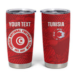Custom Tunisia Football Tumbler Cup 2026 Eagles of Carthage Red Grunge - African Pride