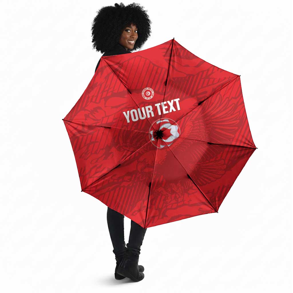 Custom Tunisia Football Umbrella 2026 Eagles of Carthage Red Grunge - African Pride