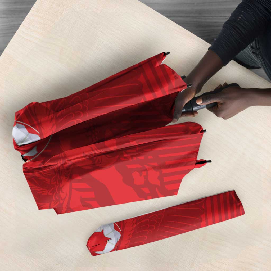 Custom Tunisia Football Umbrella 2026 Eagles of Carthage Red Grunge - African Pride