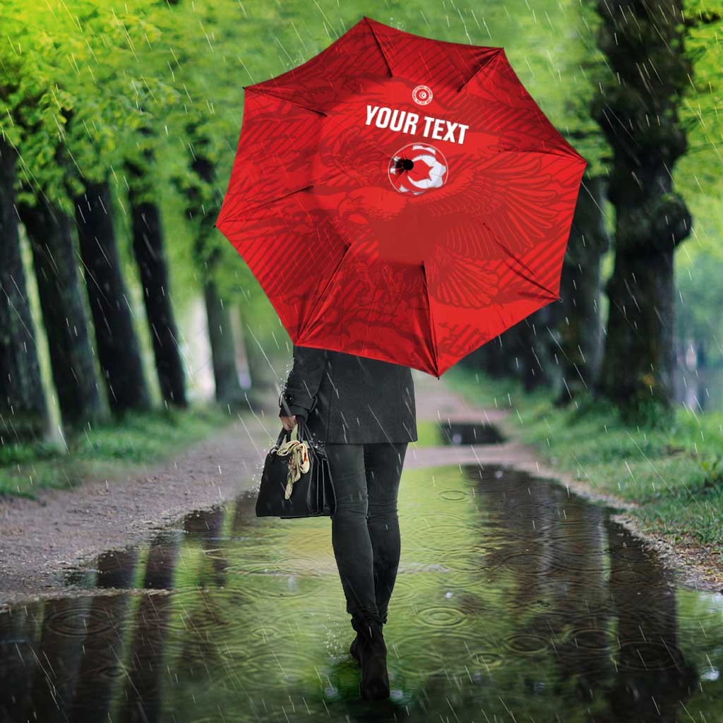 Custom Tunisia Football Umbrella 2026 Eagles of Carthage Red Grunge - African Pride