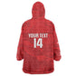 Custom Tunisia Football Wearable Blanket Hoodie 2026 Eagles of Carthage Red Grunge - African Pride