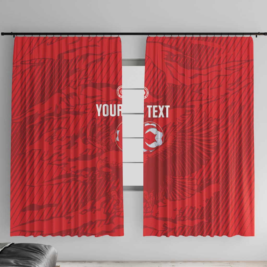 Custom Tunisia Football Window Curtain 2026 Eagles of Carthage Red Grunge - African Pride