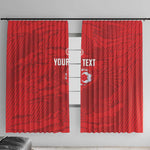 Custom Tunisia Football Window Curtain 2026 Eagles of Carthage Red Grunge - African Pride
