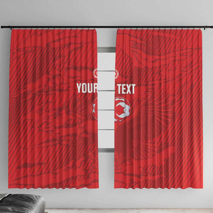 Custom Tunisia Football Window Curtain 2026 Eagles of Carthage Red Grunge - African Pride