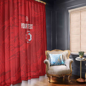 Custom Tunisia Football Window Curtain 2026 Eagles of Carthage Red Grunge - African Pride