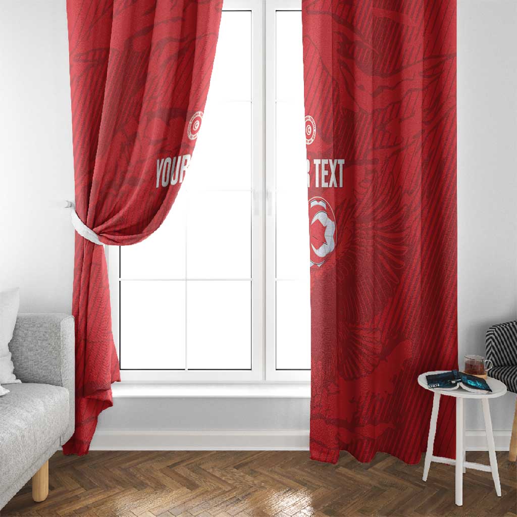 Custom Tunisia Football Window Curtain 2026 Eagles of Carthage Red Grunge - African Pride