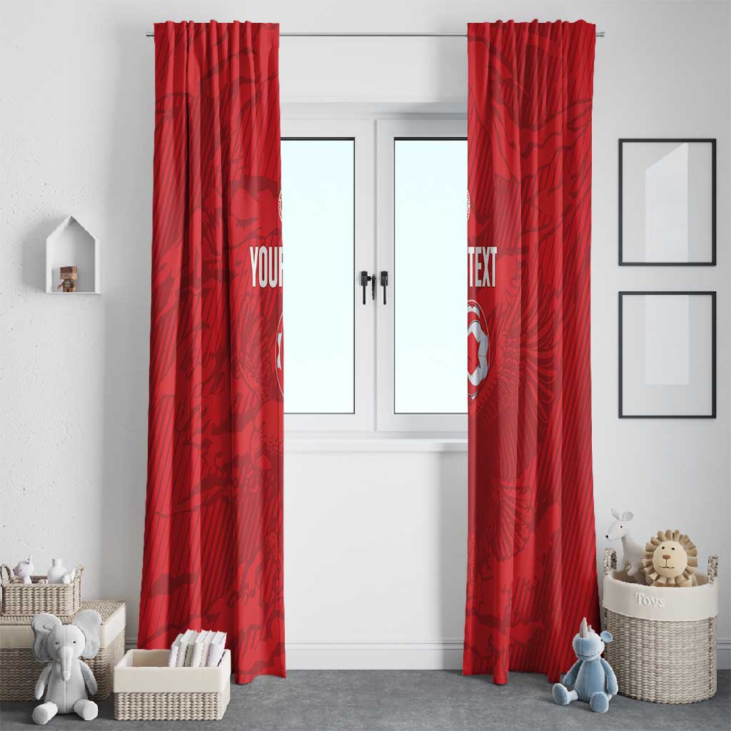 Custom Tunisia Football Window Curtain 2026 Eagles of Carthage Red Grunge - African Pride