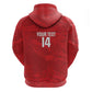 Custom Tunisia Football Zip Hoodie 2026 Eagles of Carthage Red Grunge - African Pride