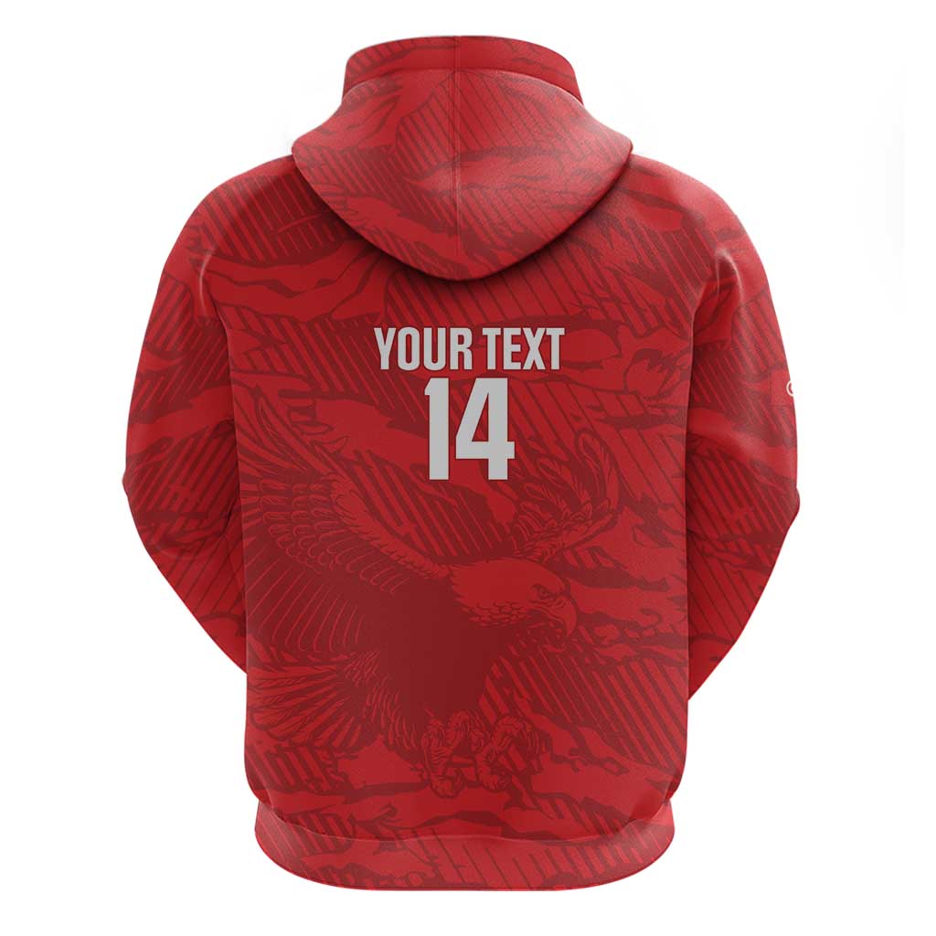 Custom Tunisia Football Zip Hoodie 2026 Eagles of Carthage Red Grunge - African Pride