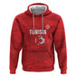 Custom Tunisia Football Zip Hoodie 2026 Eagles of Carthage Red Grunge - African Pride