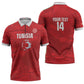 Custom Tunisia Football Zipper Polo Shirt 2026 Eagles of Carthage Red Grunge - African Pride