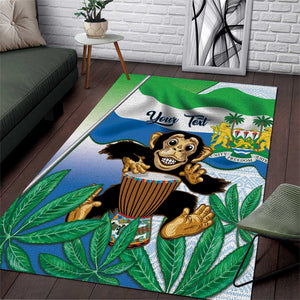 Personalised Afro Sierra Leone Area Rug Chimp With Drum - Happy Independence Day