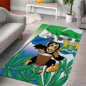 Personalised Afro Sierra Leone Area Rug Chimp With Drum - Happy Independence Day