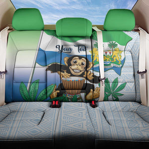 Personalised Afro Sierra Leone Back Car Seat Cover Chimp With Drum - Happy Independence Day