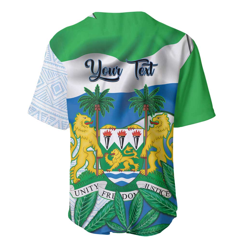 Personalised Afro Sierra Leone Baseball Jersey Chimp With Drum - Happy Independence Day