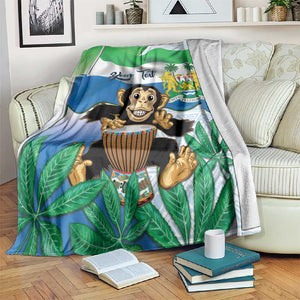 Personalised Afro Sierra Leone Blanket Chimp With Drum - Happy Independence Day