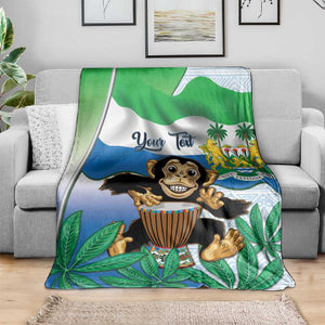 Personalised Afro Sierra Leone Blanket Chimp With Drum - Happy Independence Day
