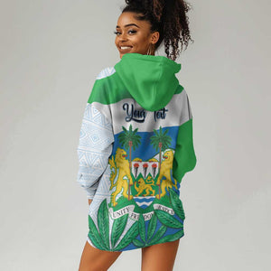 Personalised Afro Sierra Leone Hoodie Dress Chimp With Drum - Happy Independence Day