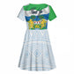 Personalised Afro Sierra Leone Kid Short Sleeve Dress Chimp With Drum - Happy Independence Day