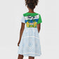 Personalised Afro Sierra Leone Kid Short Sleeve Dress Chimp With Drum - Happy Independence Day