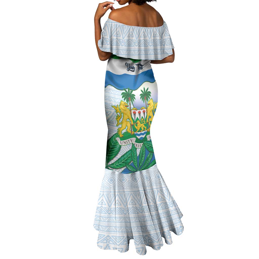 Personalised Afro Sierra Leone Mermaid Dress Chimp With Drum - Happy Independence Day