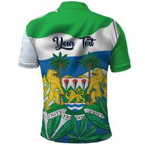 Personalised Afro Sierra Leone Polo Shirt Chimp With Drum - Happy Independence Day