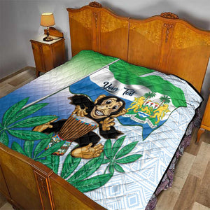 Personalised Afro Sierra Leone Quilt Chimp With Drum - Happy Independence Day
