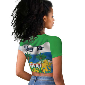 Personalised Afro Sierra Leone Raglan Cropped T shirt Chimp With Drum - Happy Independence Day