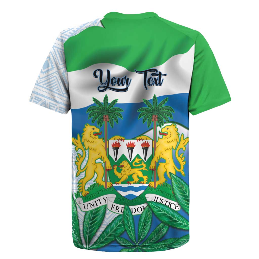 Personalised Afro Sierra Leone Rugby Jersey Chimp With Drum - Happy Independence Day