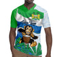 Personalised Afro Sierra Leone Rugby Jersey Chimp With Drum - Happy Independence Day