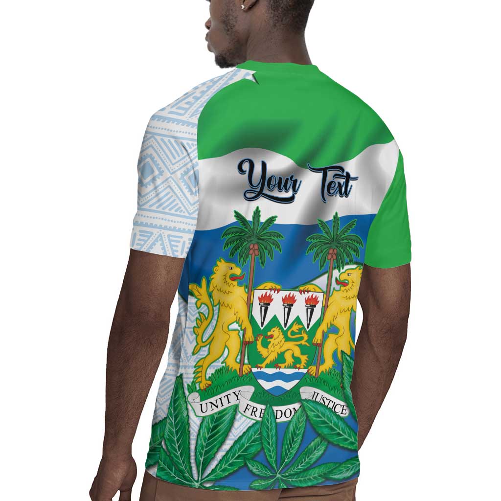 Personalised Afro Sierra Leone Rugby Jersey Chimp With Drum - Happy Independence Day
