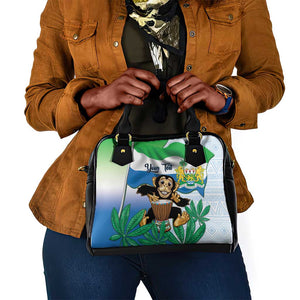 Personalised Afro Sierra Leone Shoulder Handbag Chimp With Drum - Happy Independence Day