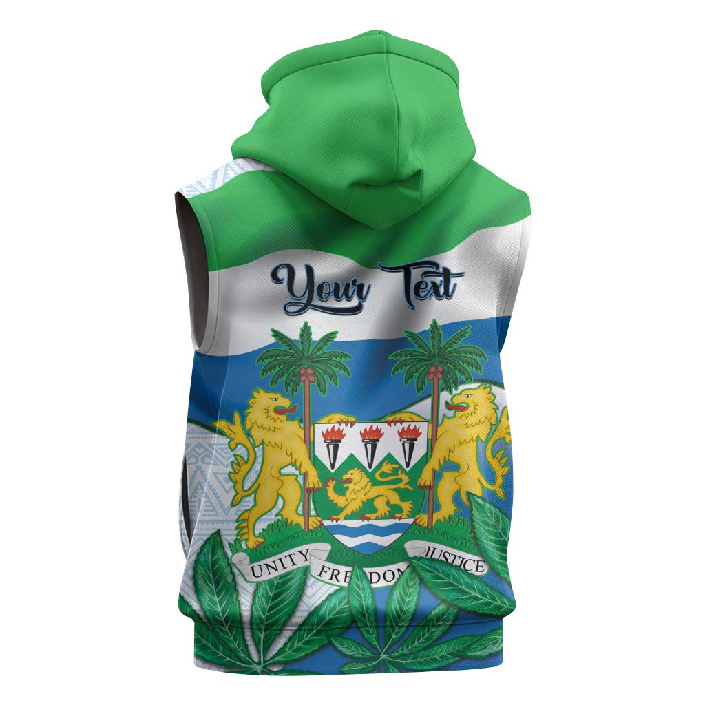 Personalised Afro Sierra Leone Sleeveless Hoodie Chimp With Drum - Happy Independence Day - African Pride