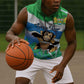 Personalised Afro Sierra Leone Sleeveless Hoodie Chimp With Drum - Happy Independence Day - African Pride