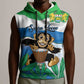 Personalised Afro Sierra Leone Sleeveless Hoodie Chimp With Drum - Happy Independence Day - African Pride