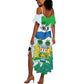 Personalised Afro Sierra Leone Summer Maxi Dress Chimp With Drum - Happy Independence Day