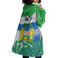 Personalised Afro Sierra Leone Wearable Blanket Hoodie Chimp With Drum - Happy Independence Day