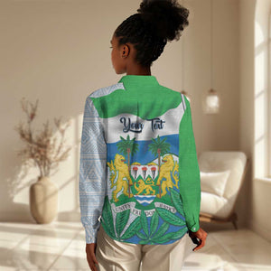 Personalised Afro Sierra Leone Women Casual Shirt Chimp With Drum - Happy Independence Day