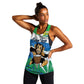 Personalised Afro Sierra Leone Women Racerback Tank Chimp With Drum - Happy Independence Day