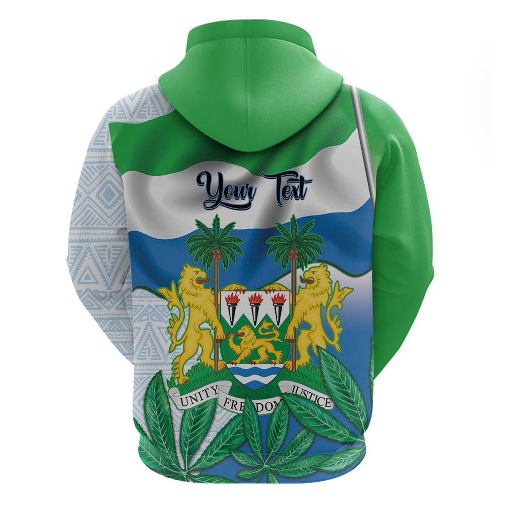 Personalised Afro Sierra Leone Zip Hoodie Chimp With Drum - Happy Independence Day