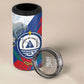 Personalized Cape Verde Independence Day 4 in 1 Can Cooler Tumbler 51st Anniversary Manatee Coat Of Arms