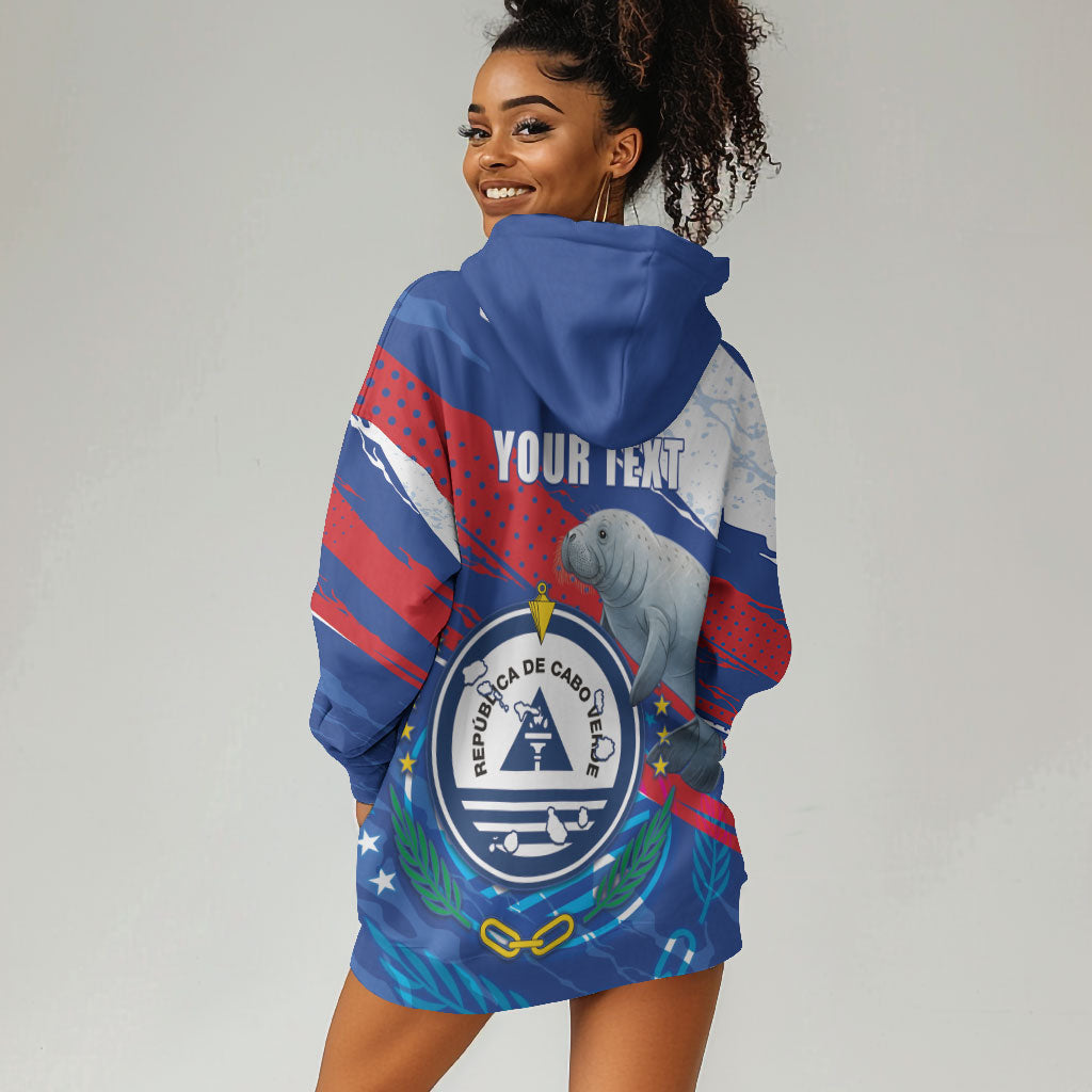Personalized Cape Verde Independence Day Hoodie Dress 51st Anniversary Manatee Coat Of Arms
