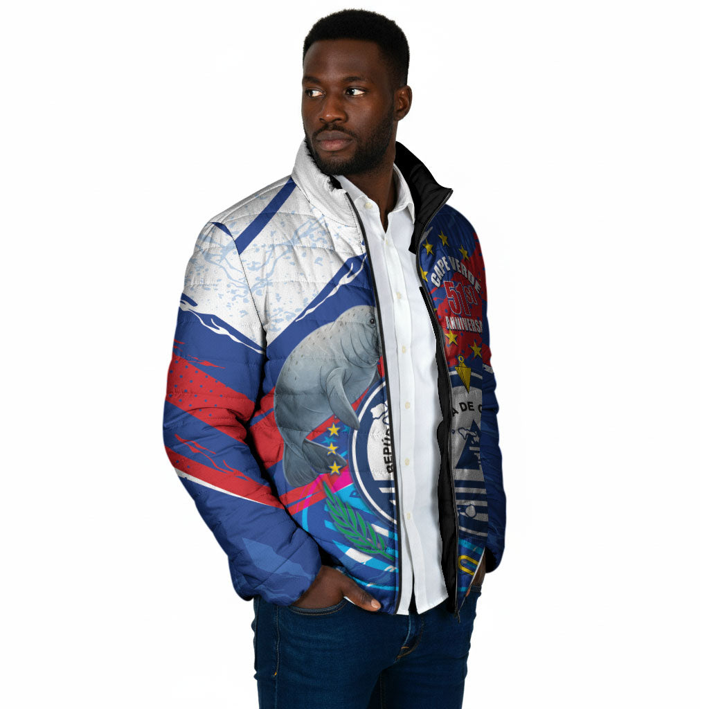Personalized Cape Verde Independence Day Padded Jacket 51st Anniversary Manatee Coat Of Arms